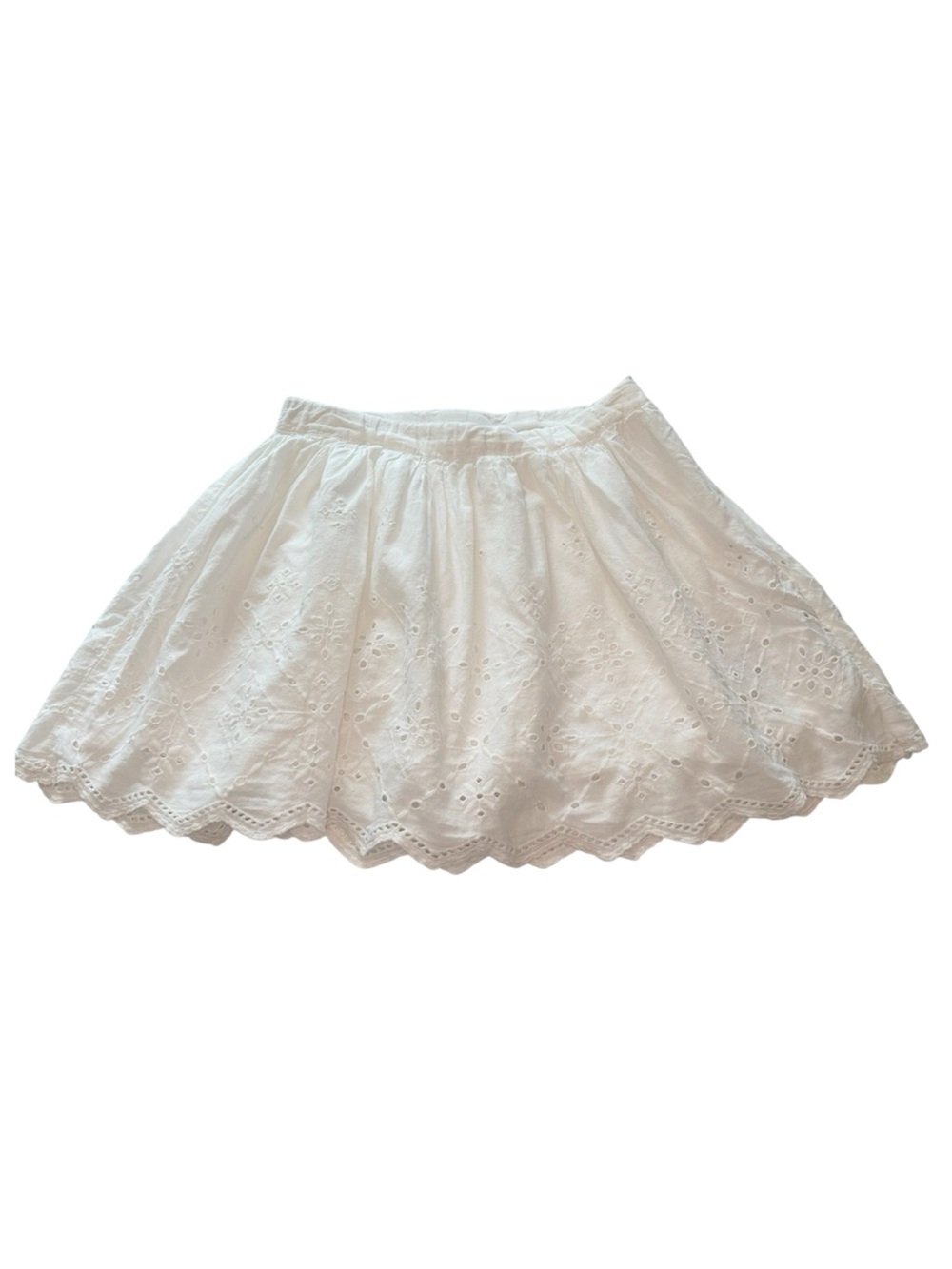 GAPKids White Eyelet Circle Skirt Side Zip Girls Size 7
